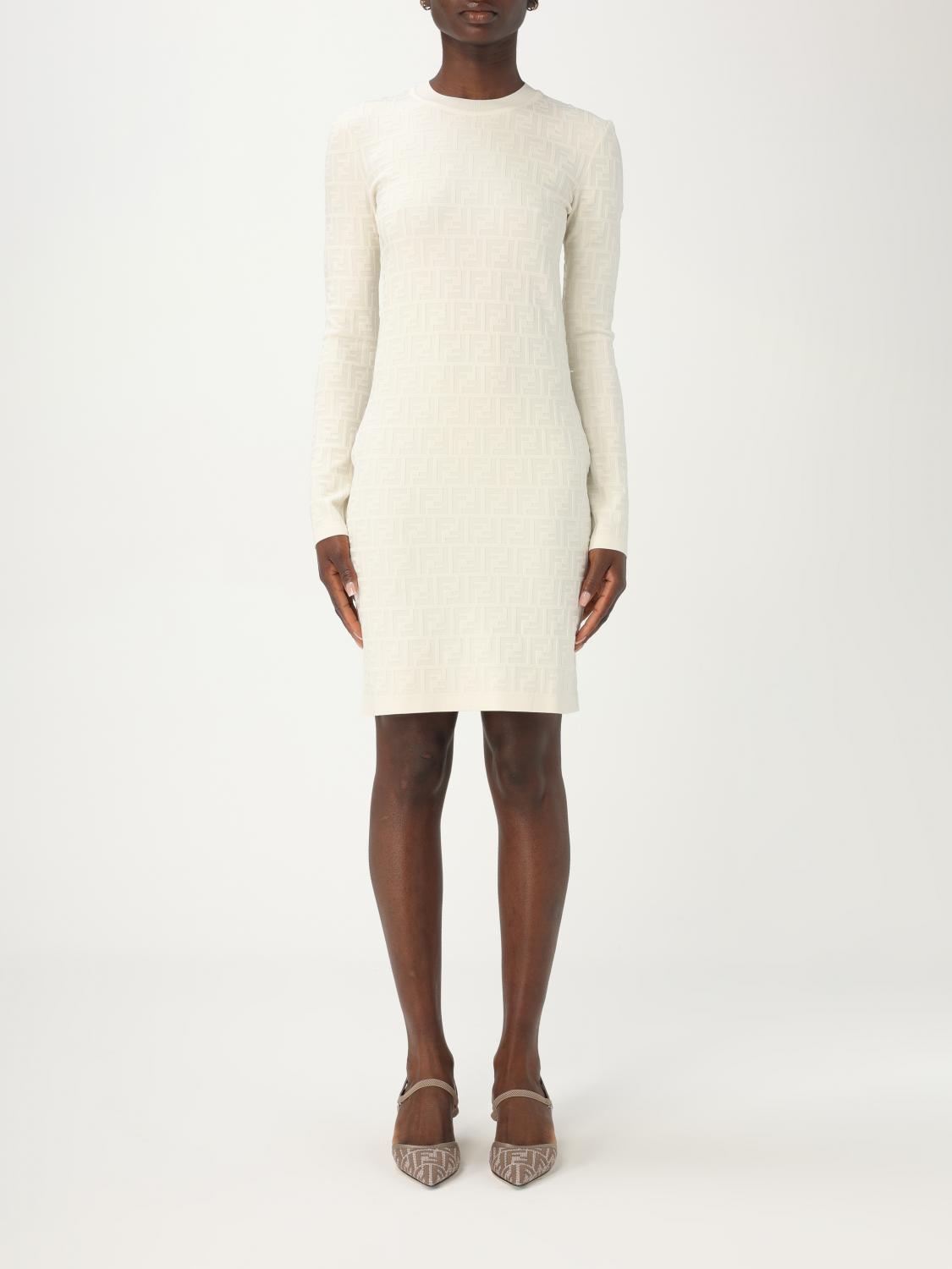 FENDI: Dress woman Cream Fendi dress FZDB85AQ41 online at