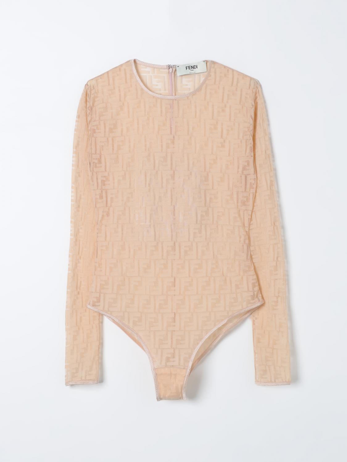 FENDI BODY: Body Fendi in tessuto stretch con monogram all over , Beige - Img 2