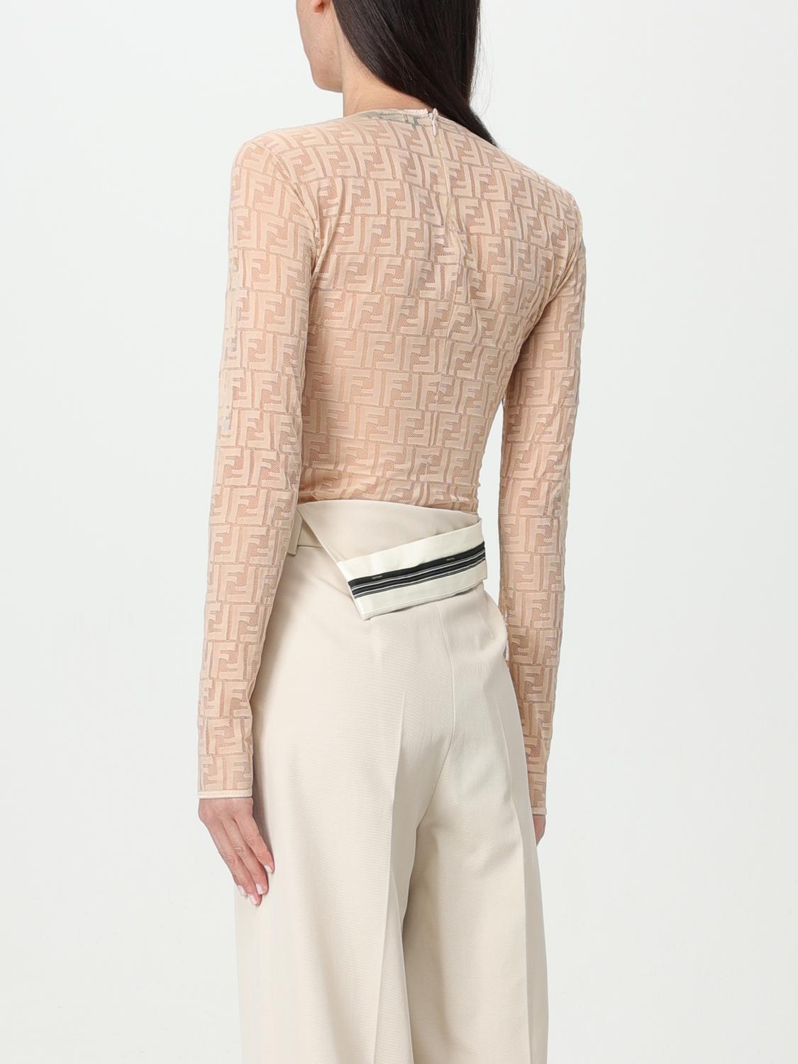 FENDI BODY: Body Fendi in tessuto stretch con monogram all over , Beige - Img 3