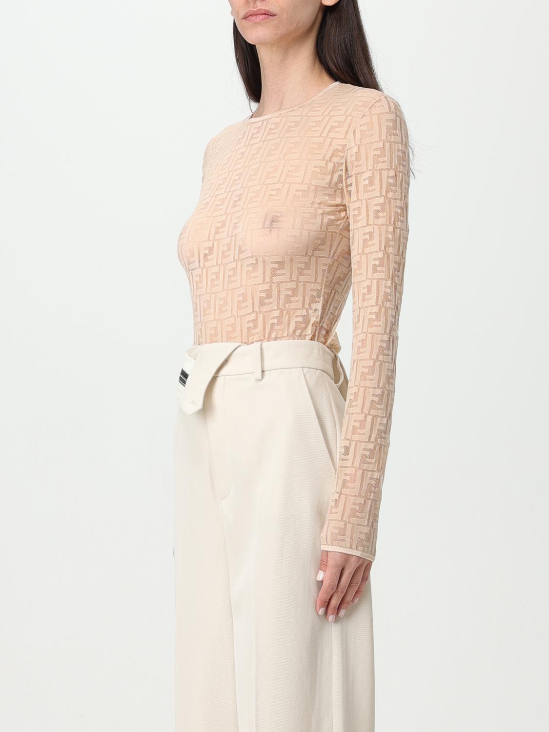FENDI BODY: Body Fendi in tessuto stretch con monogram all over , Beige - Img 4