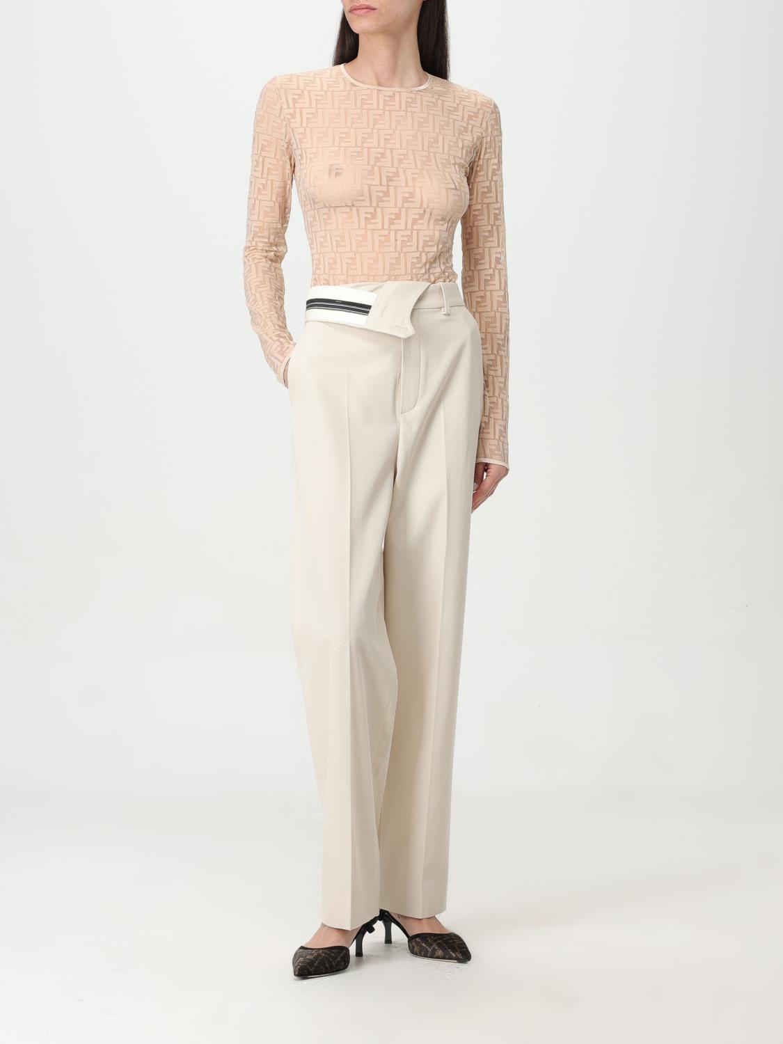 FENDI BODY: Body Fendi in tessuto stretch con monogram all over , Beige - Img 6