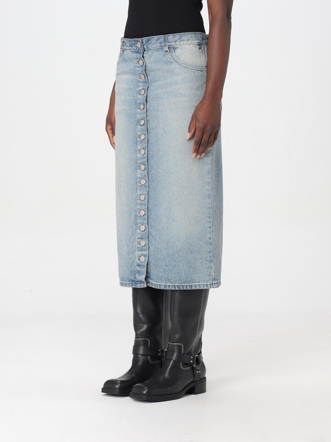 スカート COURREGES Woman Skirt Gnawed Blue 124DJU156DE0016 7011 Courrèges Outlet: Skirt woman - Gnawed Blue | Courrèges