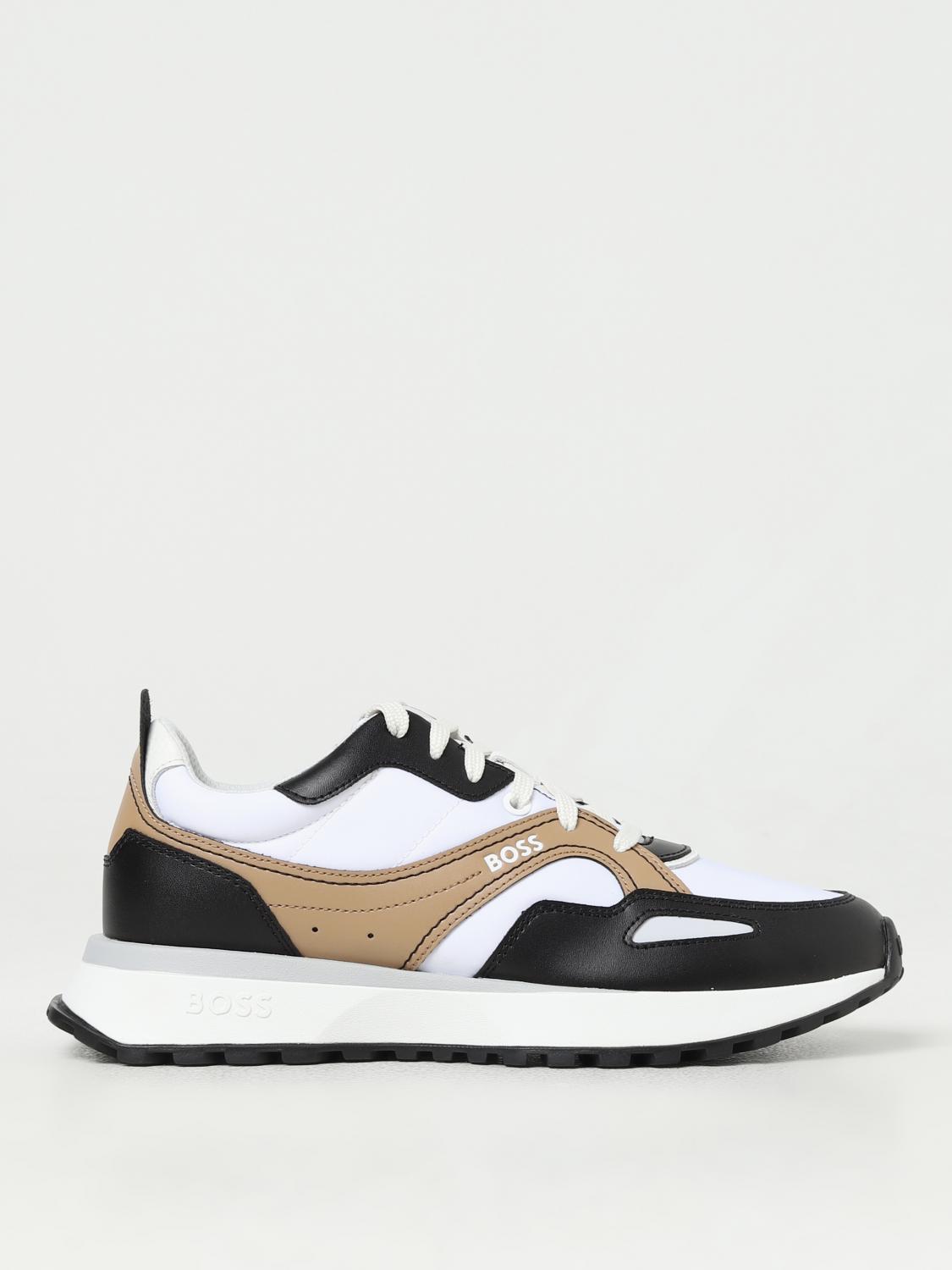 BOSS SNEAKERS: Sneakers Boss in pelle e nylon, Nero - Img 1