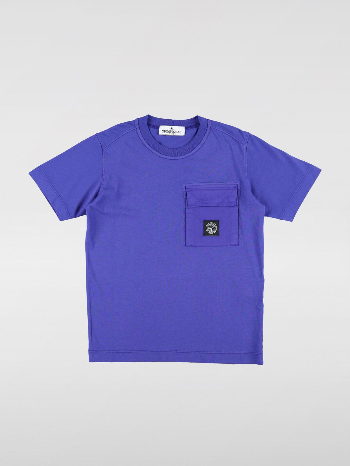 STONE ISLAND JUNIOR 티셔츠: 티셔츠 남아 Stone Island Junior, 블루 1 - Img 1