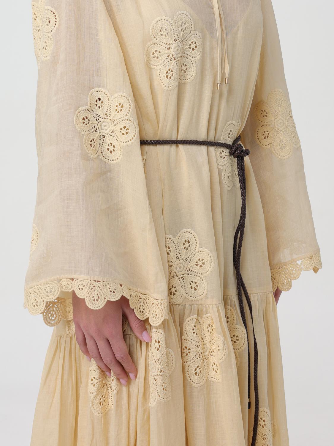 zimmermann beige dress ZIMMERMANN Hypnotic Lace Trim Mini Dress | Cream Cascade