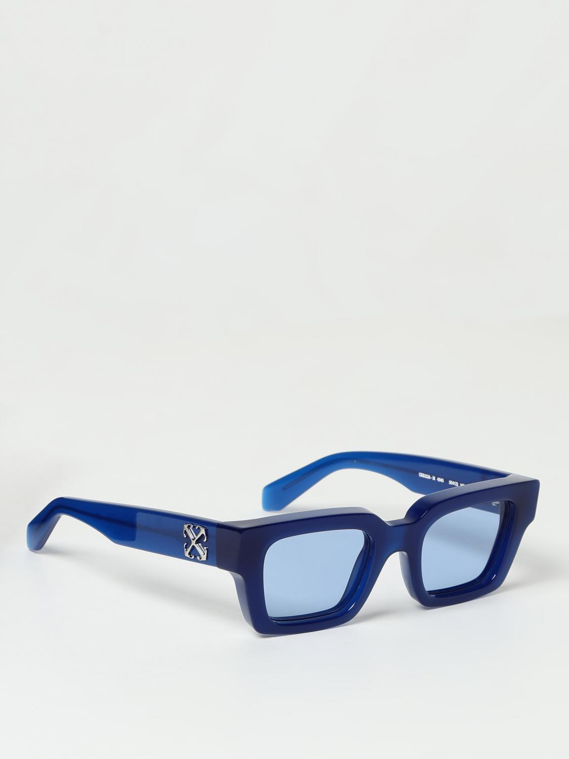 OFF-WHITE OCCHIALI DA SOLE: Occhiali da sole Virgil Off-White in acetato , Blue - Img 1
