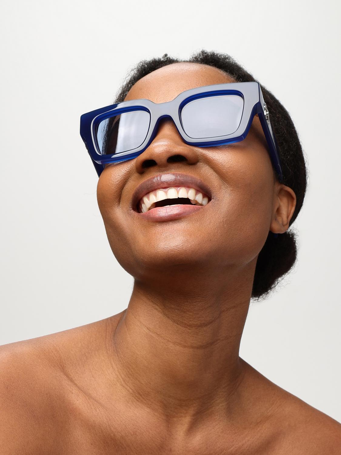 OFF-WHITE OCCHIALI DA SOLE: Occhiali da sole Virgil Off-White in acetato , Blue - Img 2