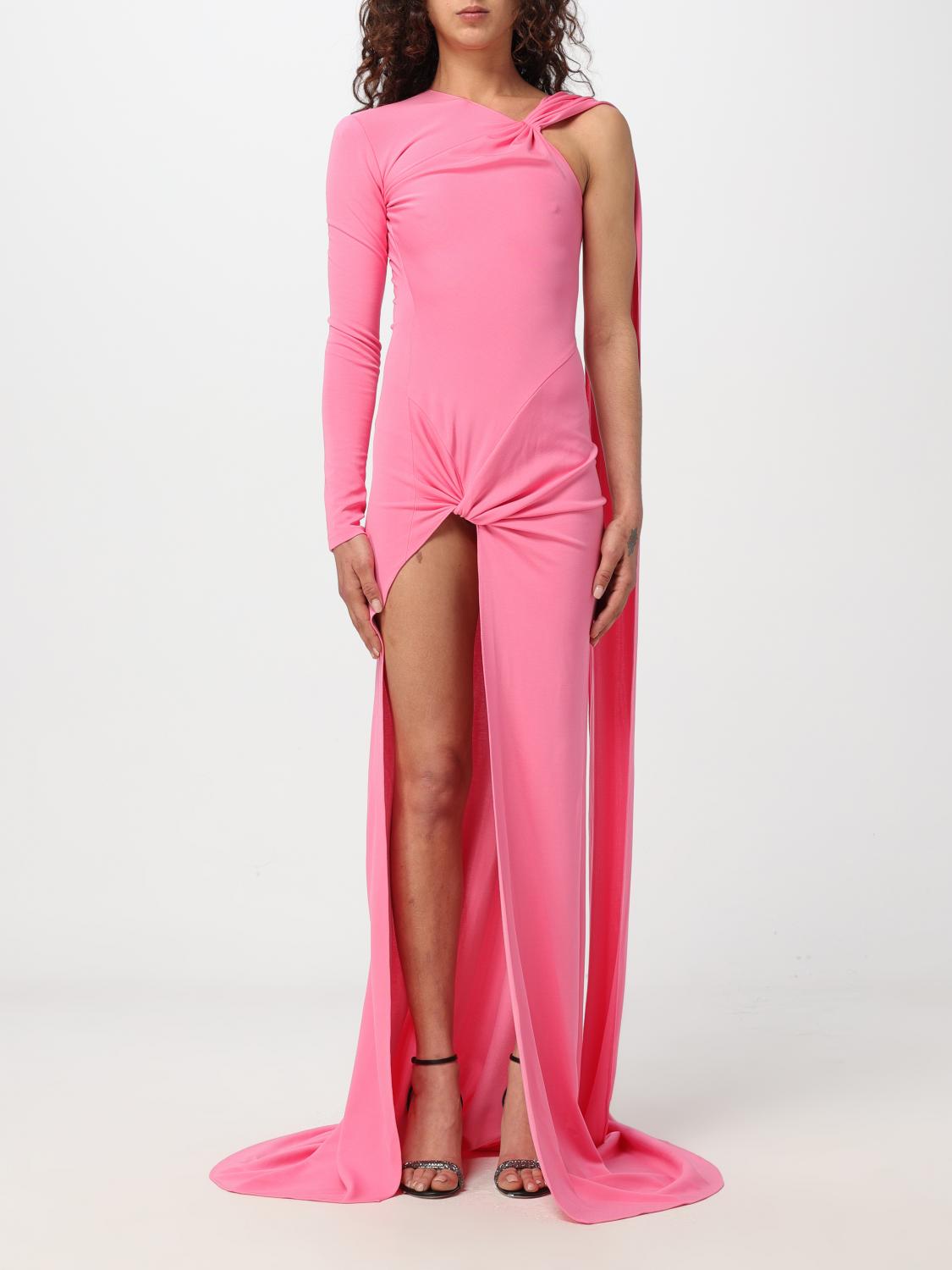david koma pink dress David Koma - Pink dress with ruffles RE23DK02DA