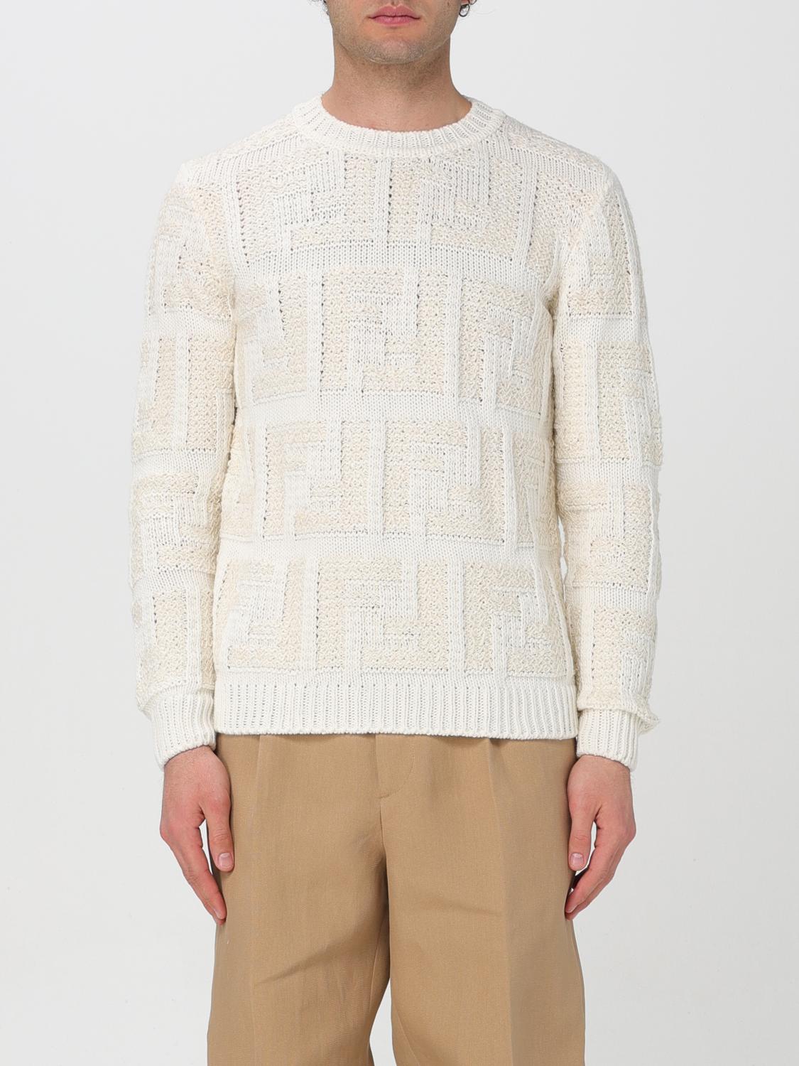 FENDI ホワイトファブリックセーター Fendi Sweater men - White | FZX091AR82 | GIGLIO.COM
