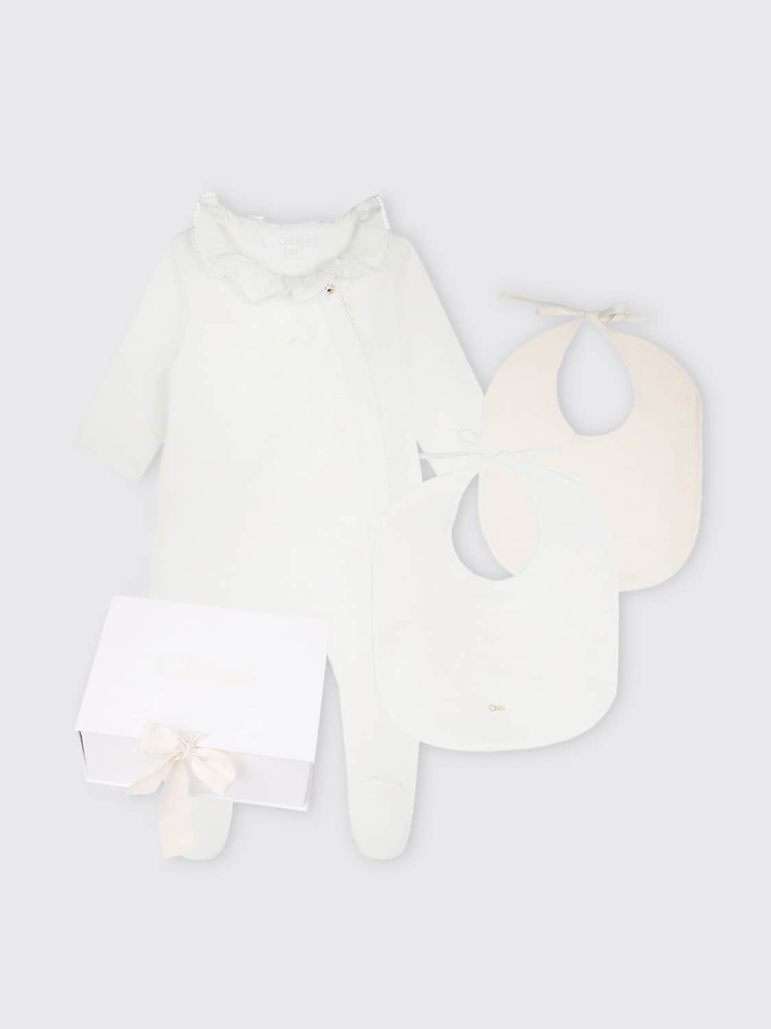 CHLOÉ: Chloé romper + bibs set - White | Chloé pack C20156 online at ...