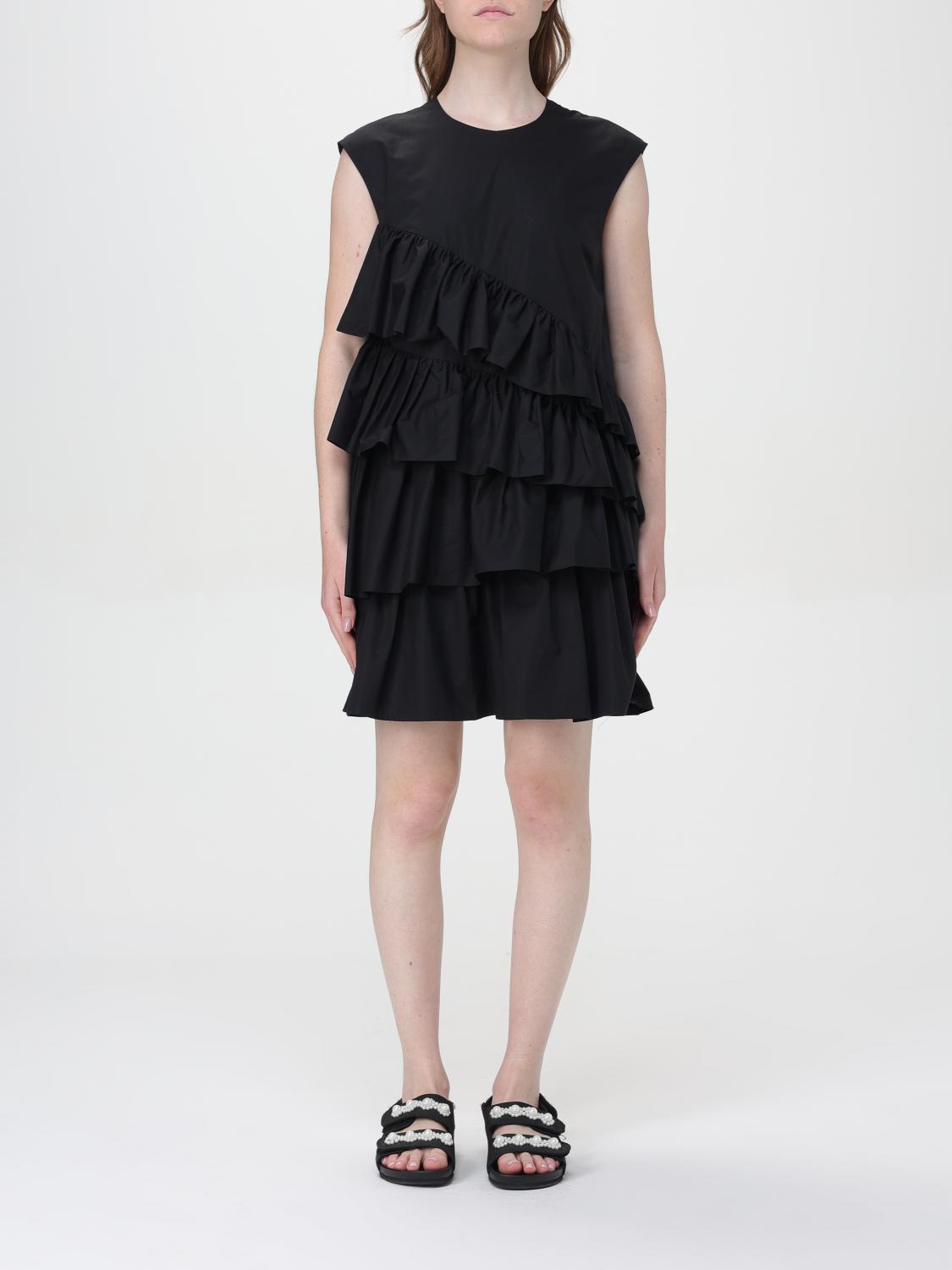 MSGM ABITO: Abito MSGM in popeline con rouches, Nero - Img 1
