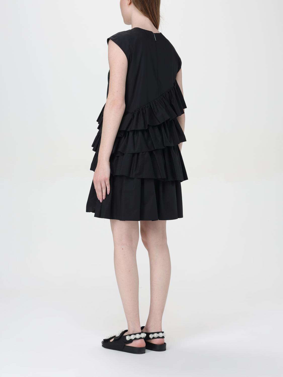 MSGM ABITO: Abito MSGM in popeline con rouches, Nero - Img 2