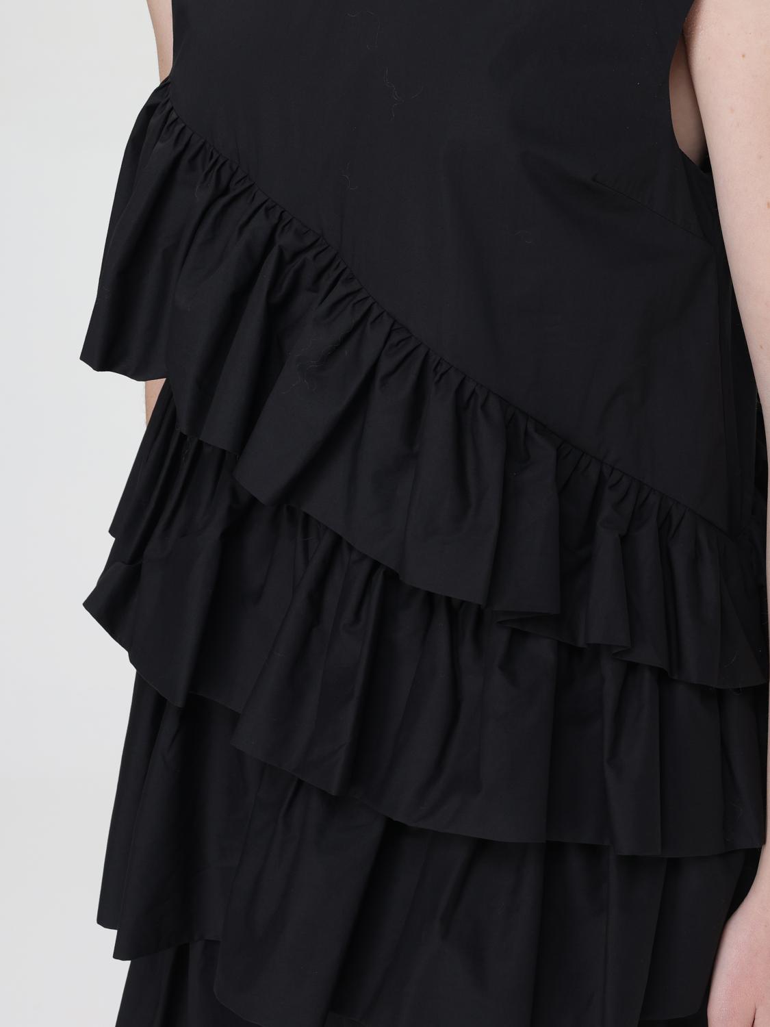 MSGM ABITO: Abito MSGM in popeline con rouches, Nero - Img 3