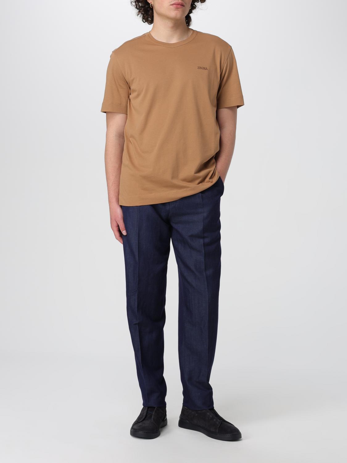 ZEGNA: T-shirt men - Beige | Zegna t-shirt UD360A7D760