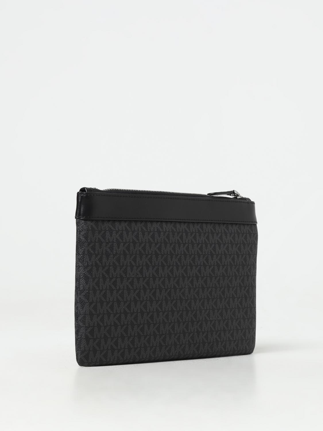 MICHAEL KORS PORTADOCUMENTI: Clutch Michael Kors in tessuto spalmato e pelle, Nero - Img 2