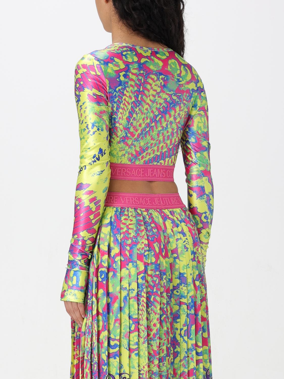 VERSACE JEANS COUTURE TOP: Top Versace Jeans Couture in tessuto stretch stampato , Fantasia - Img 3