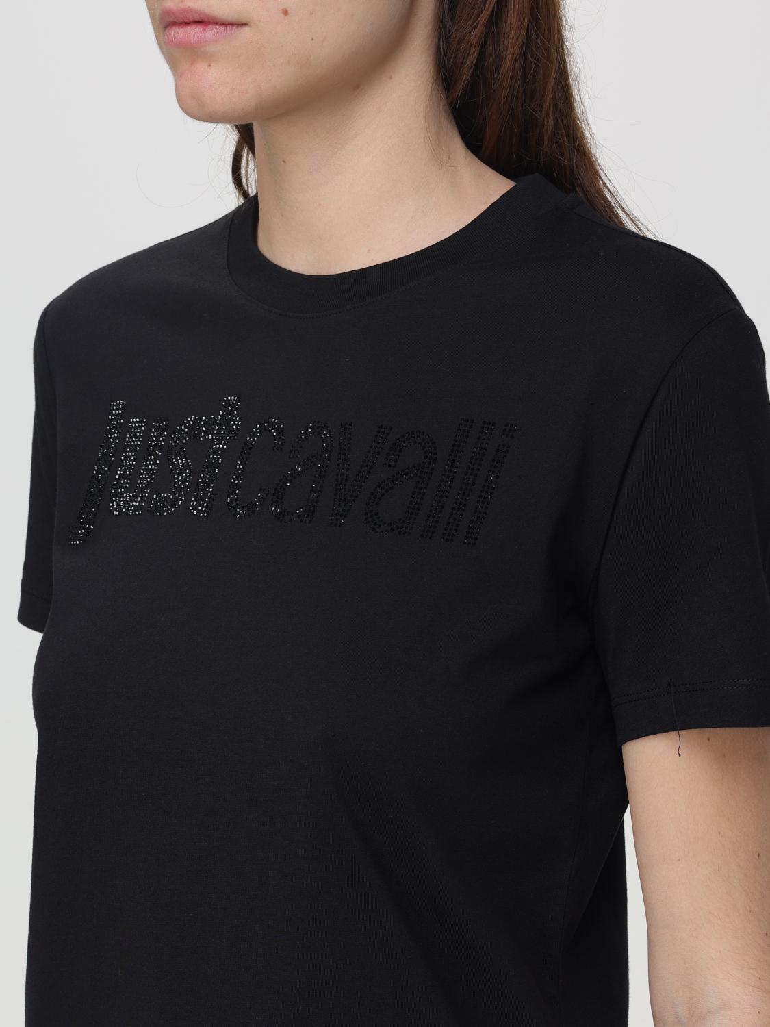 Tシャツ・カットソー JUST CAVALLI Woman T-Shirt Black 76PAHE00CJ110 899 Just Cavalliアウトレット：Tシャツ レディース - ブラック
