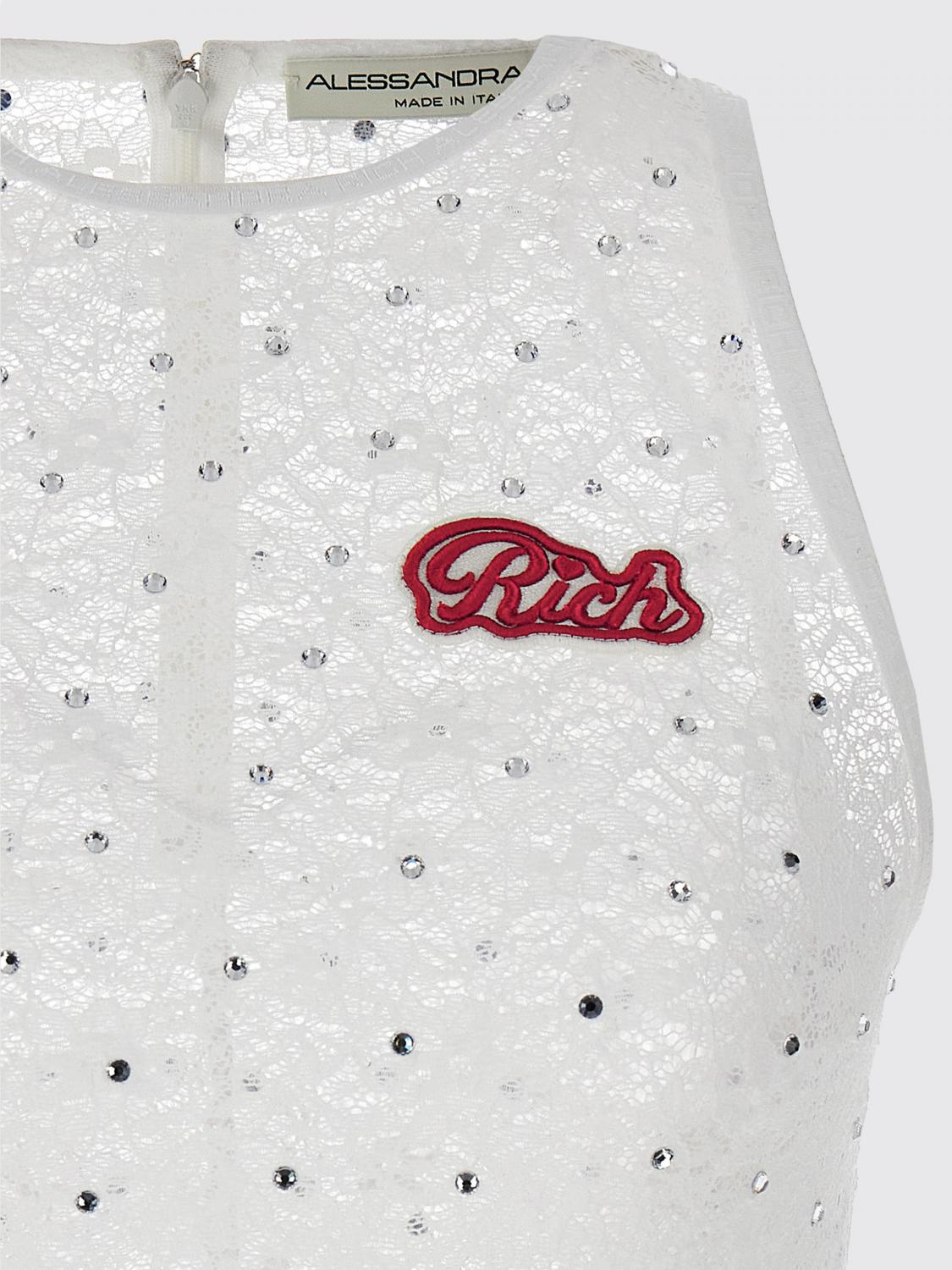 ALESSANDRA RICH 탑: 탑 여성 Alessandra Rich, 화이트 - Img 3