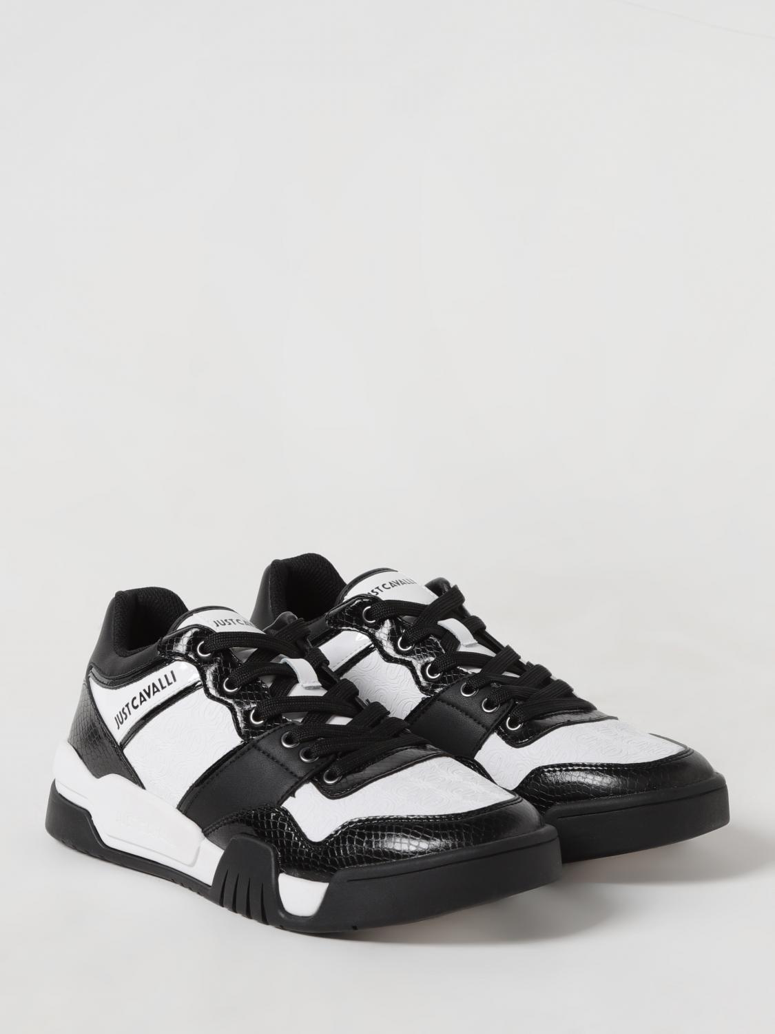 JUST CAVALLI SNEAKERS: Sneakers Just Cavalli pelle goffrata, Bianco - Img 2