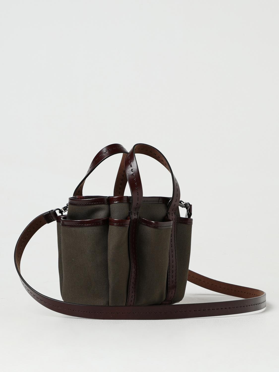 MAX MARA BORSA MINI: Borsa Garden Max Mara in canvas e pelle, Verde - Img 3
