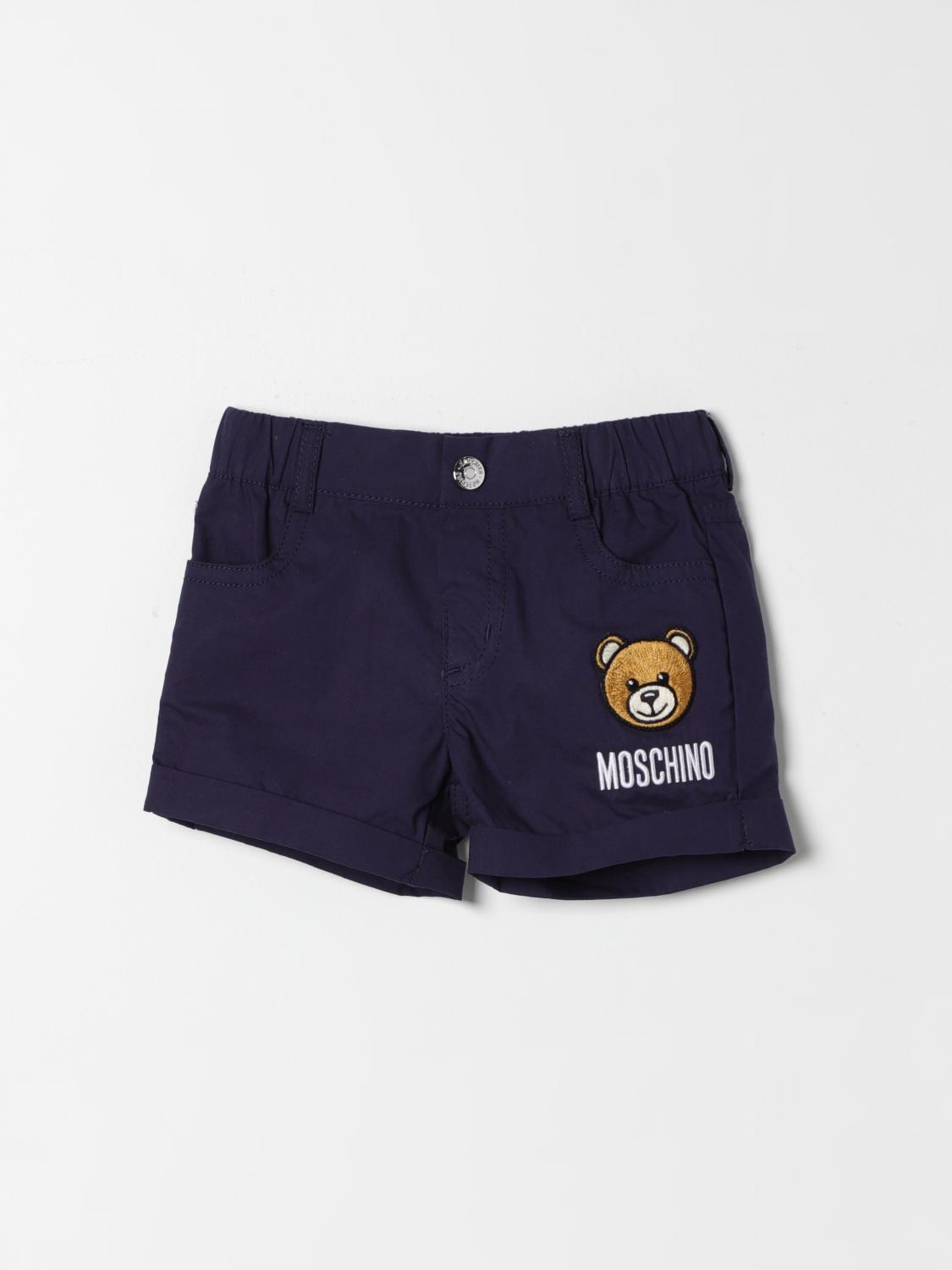 MOSCHINO PANTALONES CORTOS: Pantalones cortos niños Moschino Baby, Azul Oscuro - Img 1