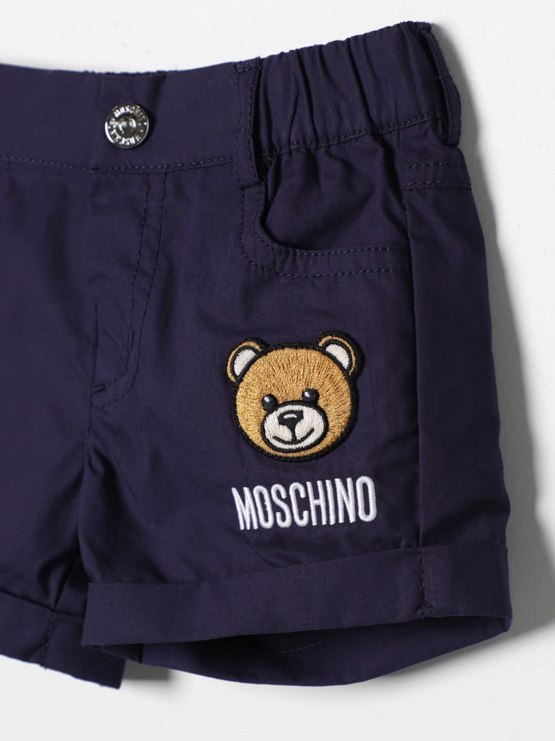 MOSCHINO PANTALONES CORTOS: Pantalones cortos niños Moschino Baby, Azul Oscuro - Img 3