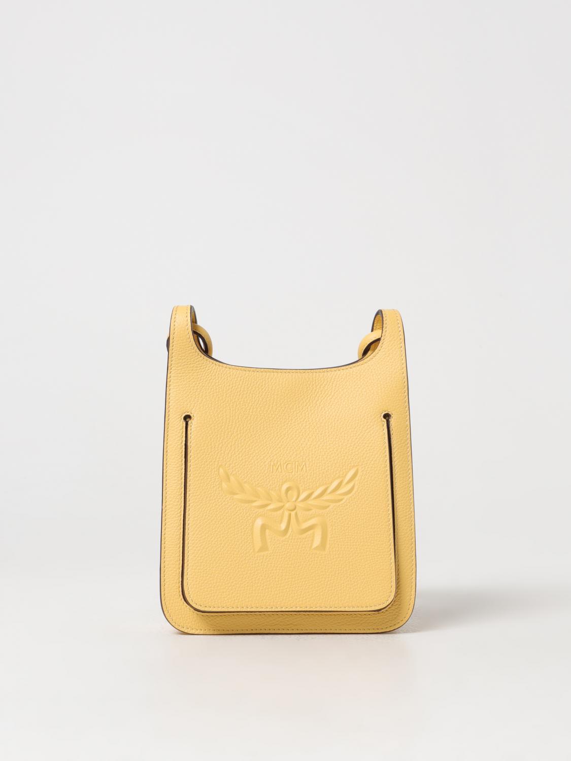 MCM MINI BOLSO: Bandolera mujer Mcm, Amarillo - Img 1
