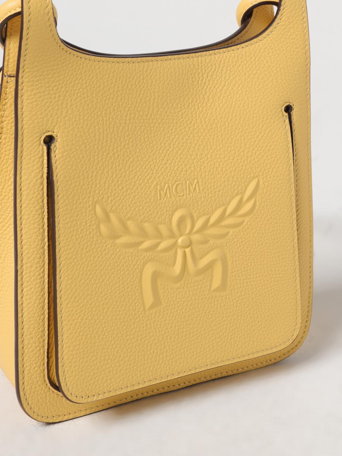MCM MINI BOLSO: Bandolera mujer Mcm, Amarillo - Img 3