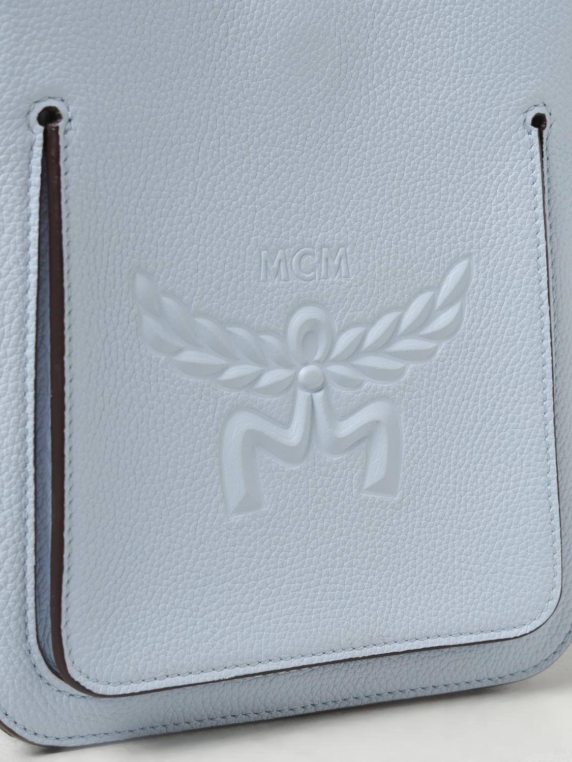 MCM MINI BOLSO: Bandolera mujer Mcm, Azul Claro - Img 3