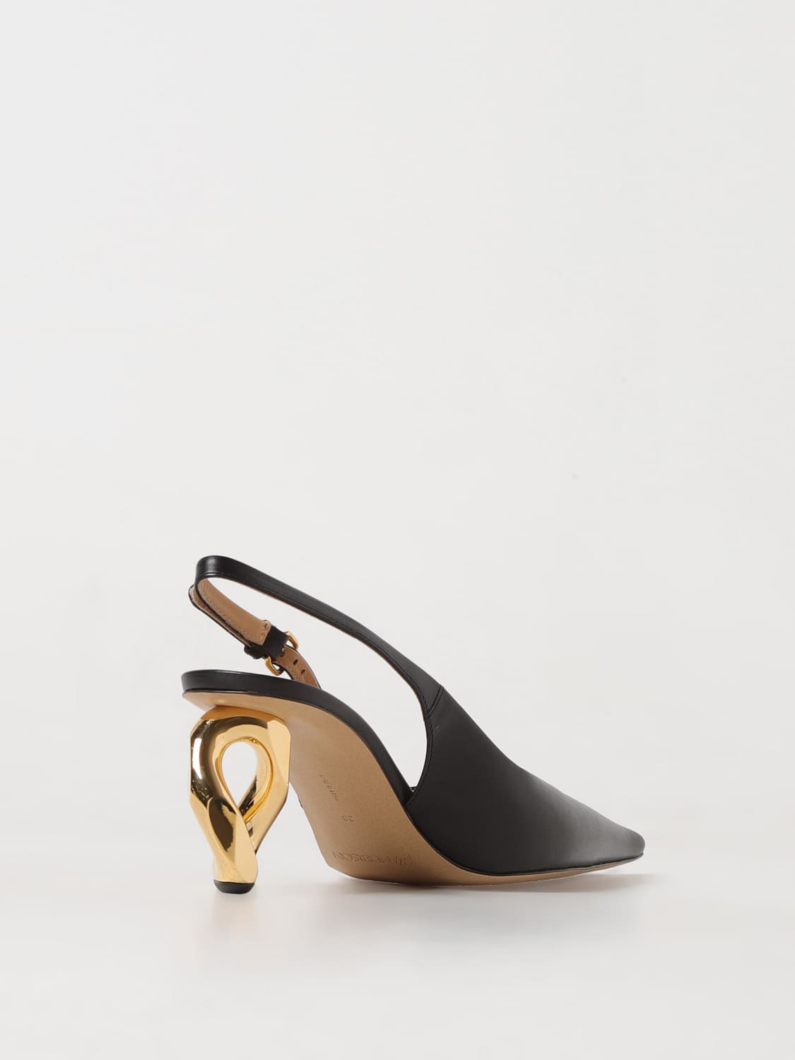 JW ANDERSON SCARPE CON TACCO: Slingback Chain JW Anderson in pelle, Nero - Img 3