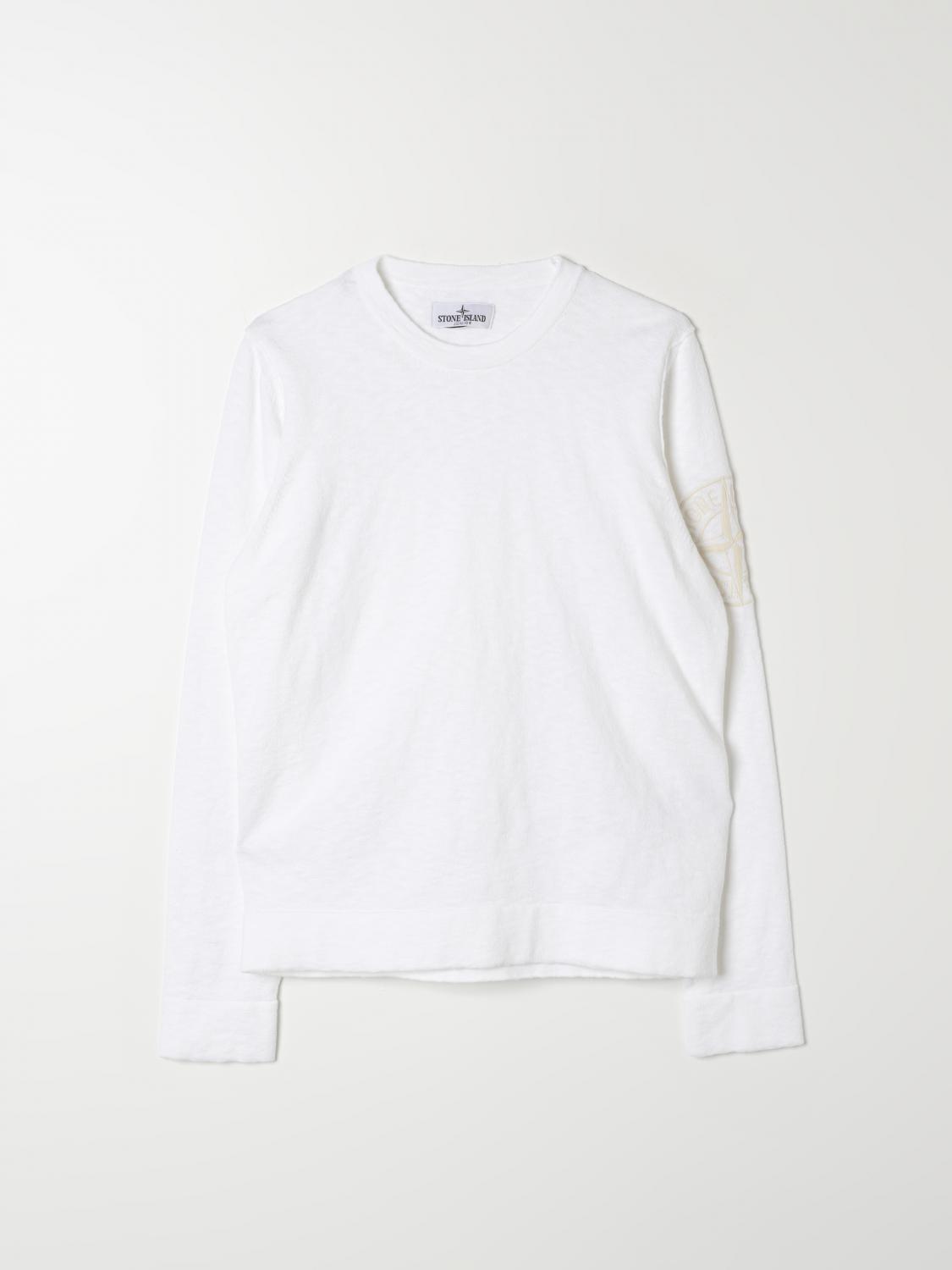 STONE ISLAND JUNIOR Tシャツ: セーター ボーイ Stone Island Junior, ホワイト - Img 1