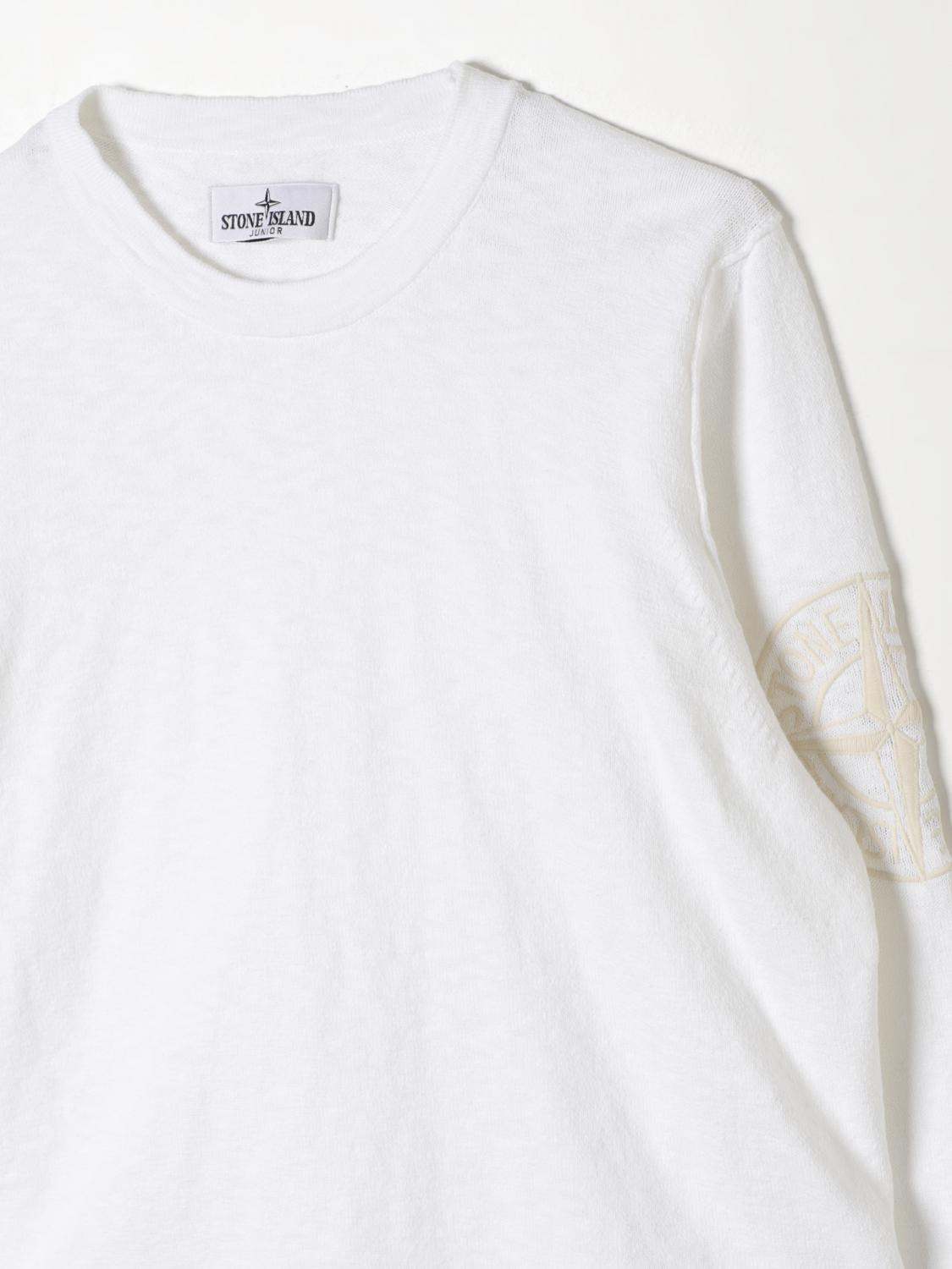 STONE ISLAND JUNIOR Tシャツ: セーター ボーイ Stone Island Junior, ホワイト - Img 3