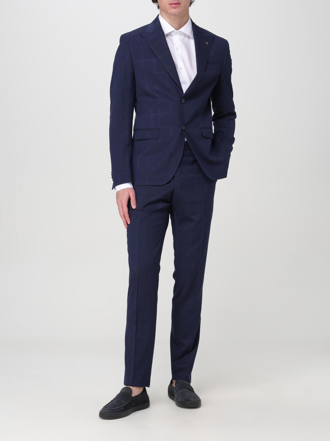 MANUEL RITZ ABITO: Abito Manuel Ritz in misto viscosa check , Blue - Img 2