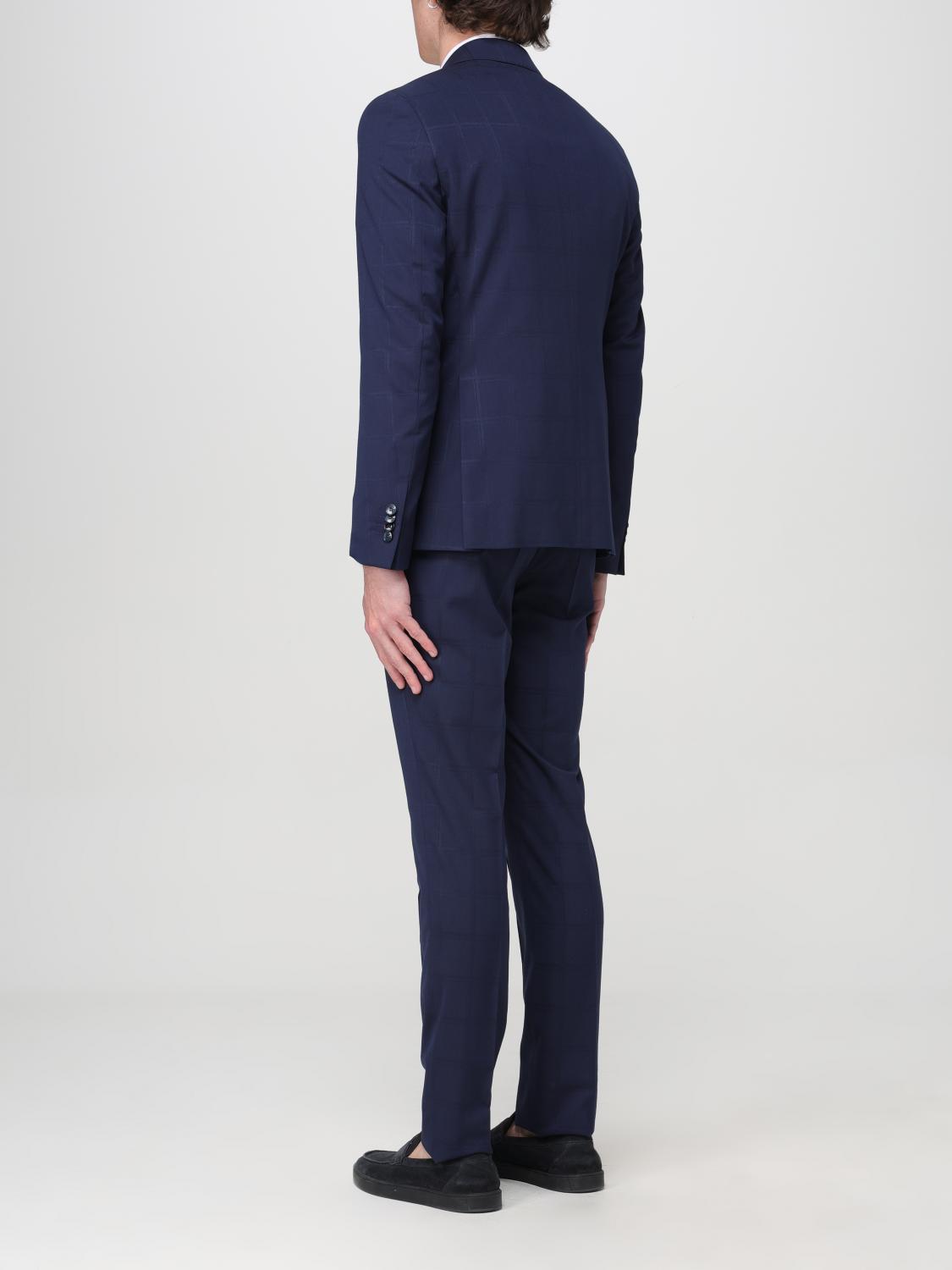 MANUEL RITZ ABITO: Abito Manuel Ritz in misto viscosa check , Blue - Img 3