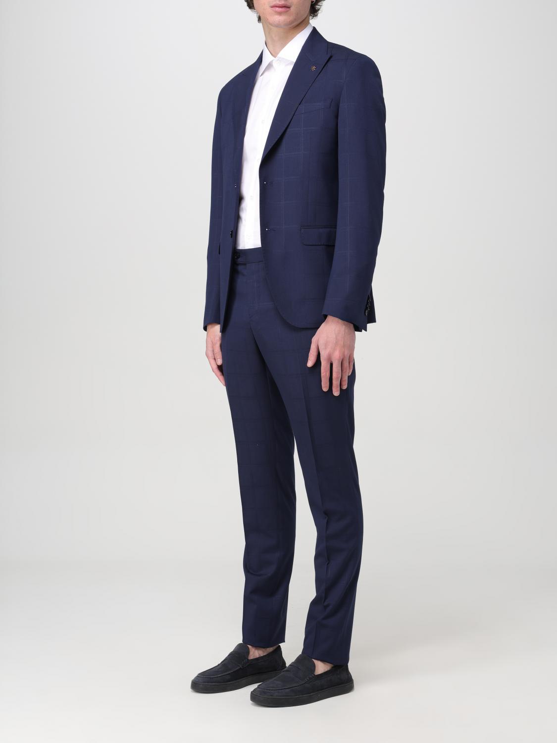 MANUEL RITZ ABITO: Abito Manuel Ritz in misto viscosa check , Blue - Img 4