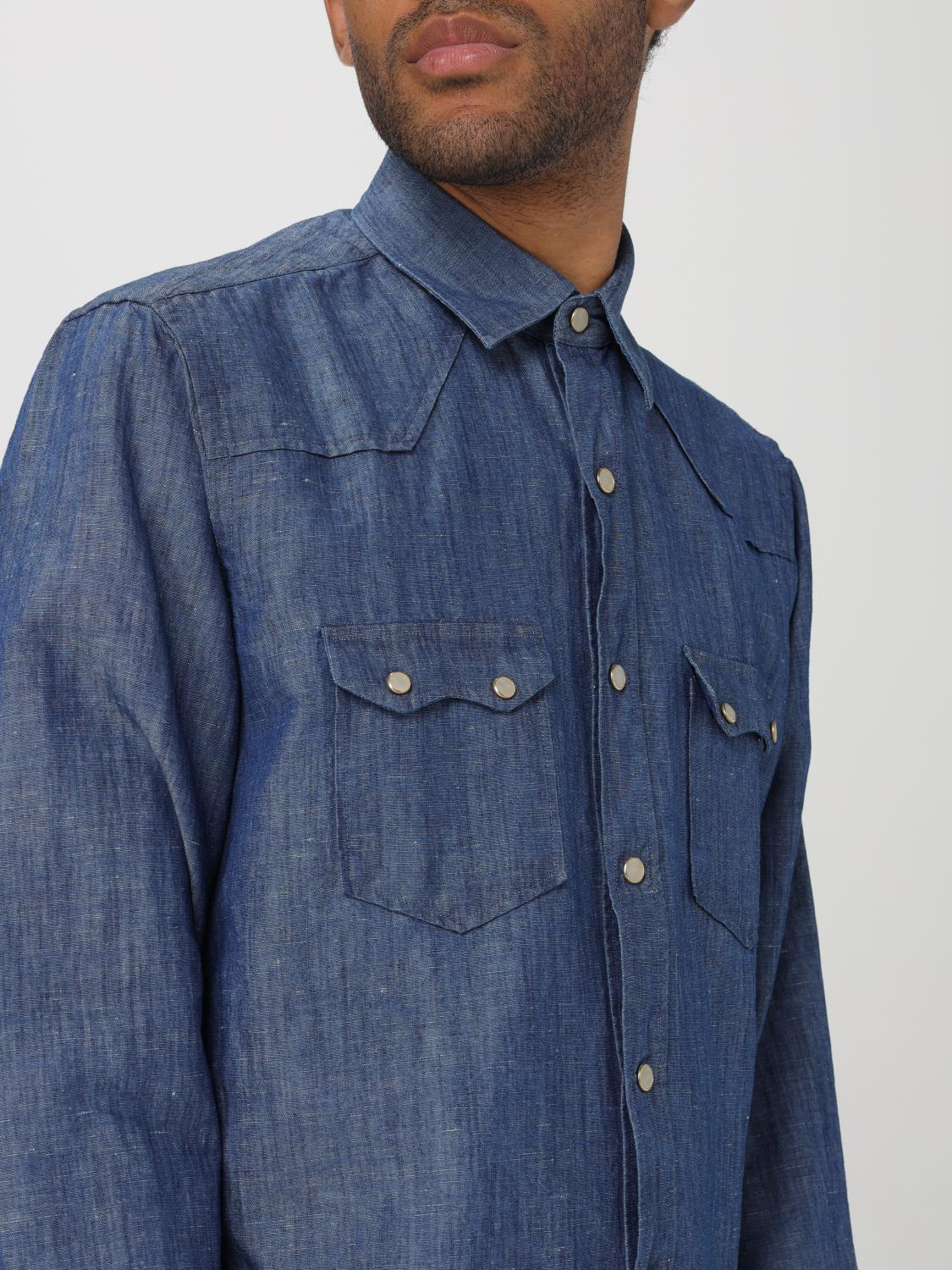 LARDINI SHIRT: Shirt men Lardini, Denim - Img 4