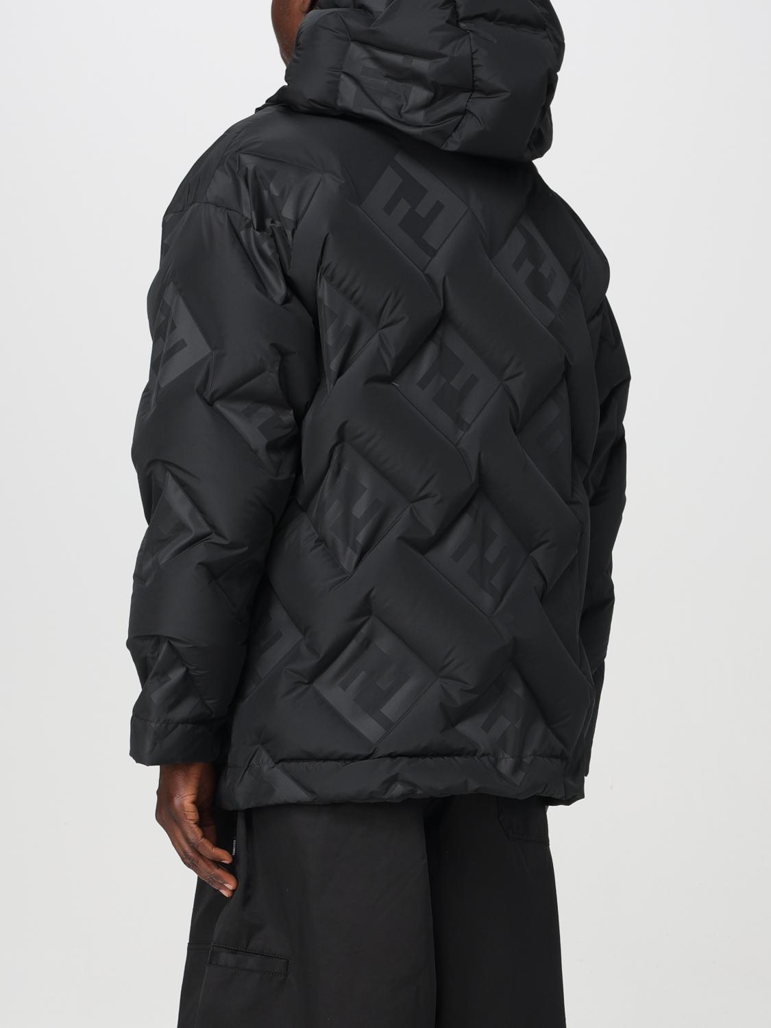 FENDI: Giubbotto in nylon con monogram Nero Giacca Fendi