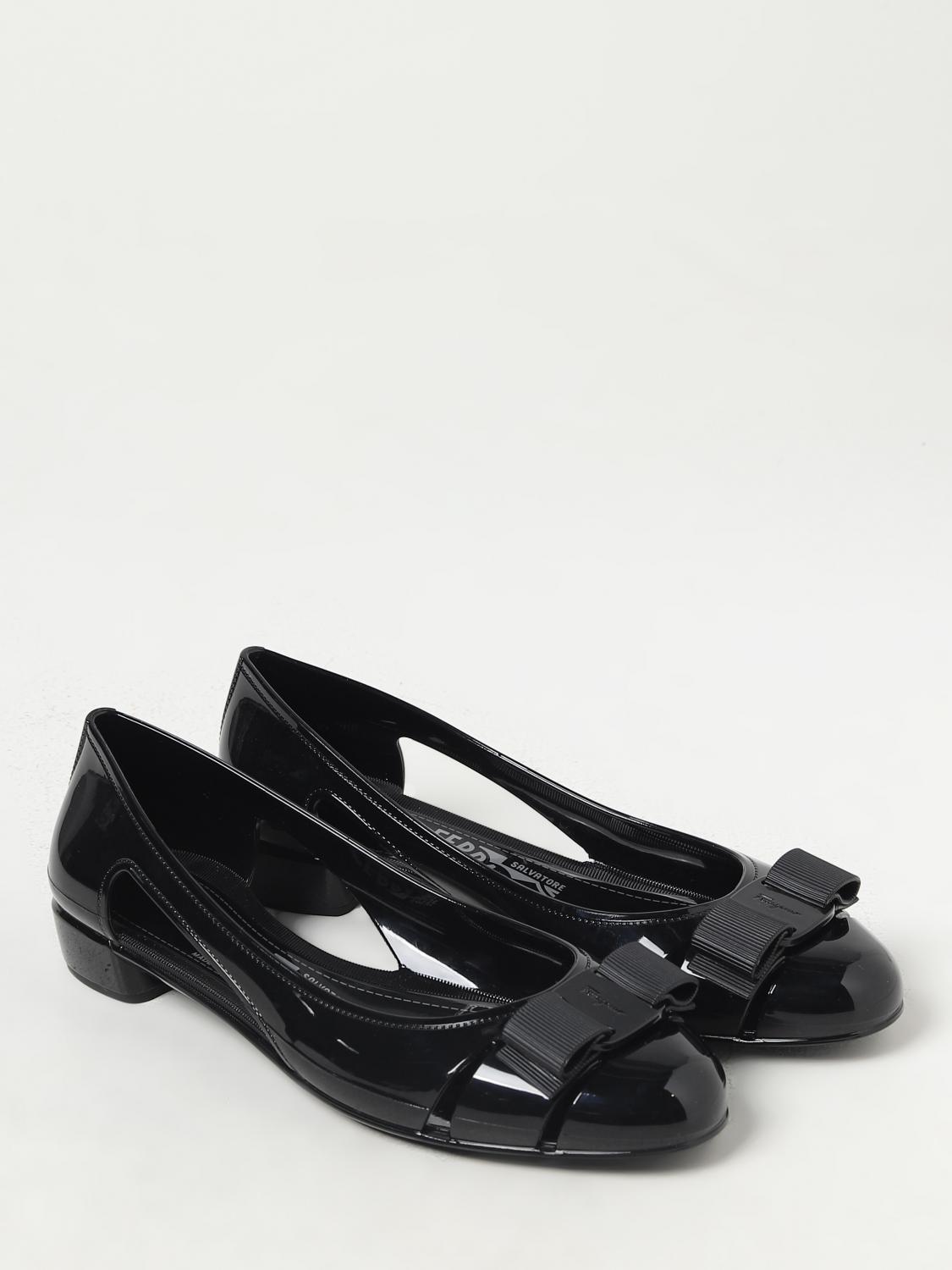 FERRAGAMO ブラック バレリーナフラットシューズ FERRAGAMO ブラック バレリーナフラットシューズ バレリーナシューズ