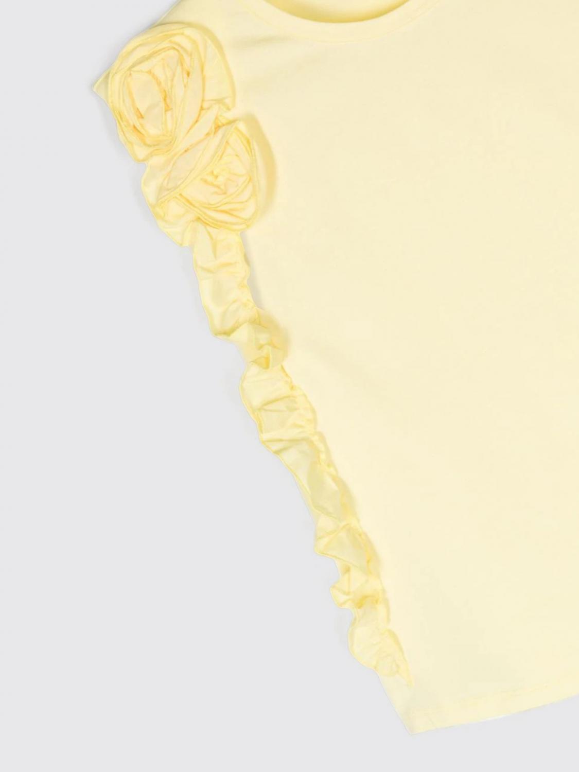 MISS BLUMARINE TOP: Camisetas niños Miss Blumarine, Amarillo - Img 3
