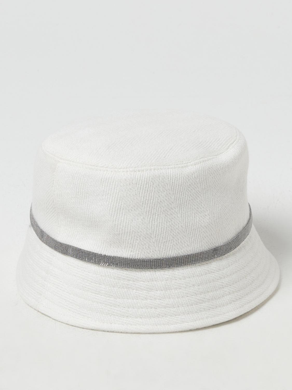 ハット BRUNELLO CUCINELLI Woman Hat White MCAP9A021P CKU02 Women's hats: beanies, fedoras, baseball caps | Brunello