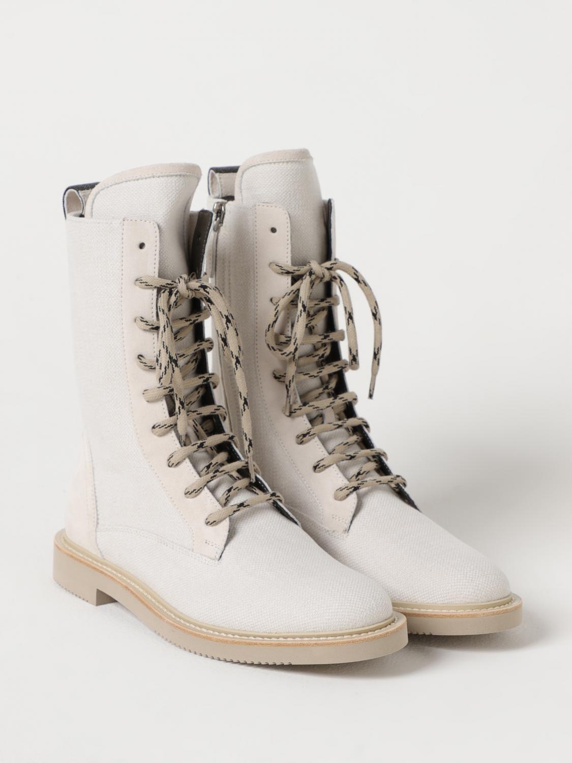 Brunello Cucinelli フラットショートブーツ レディース - グレー