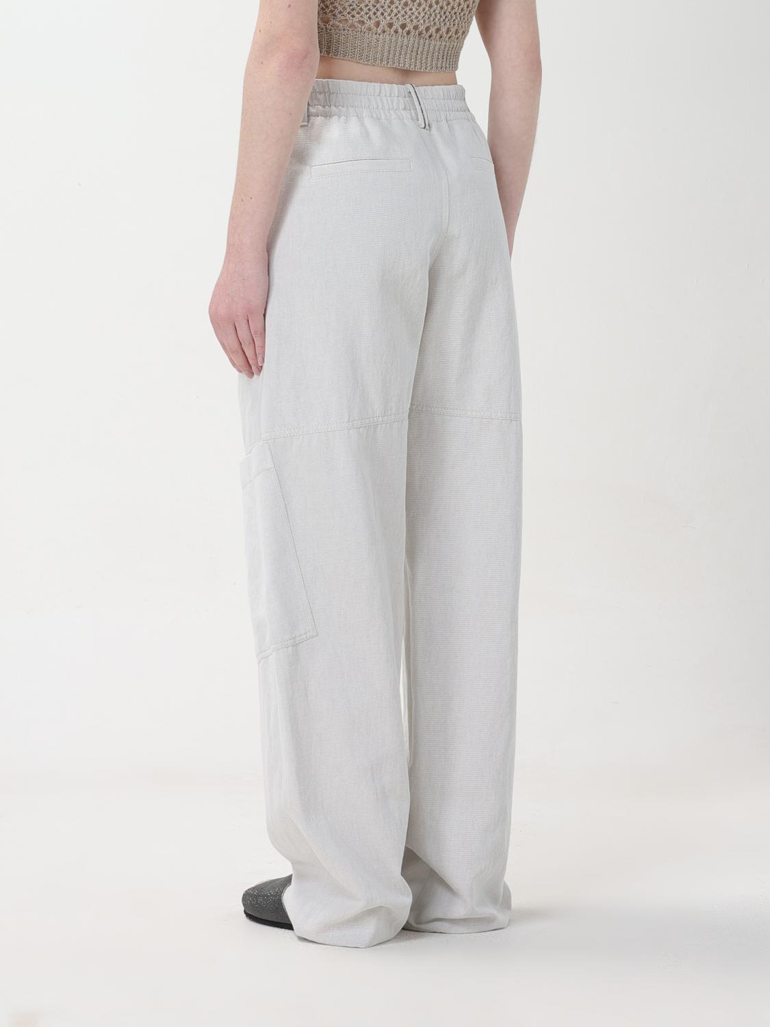 ボトムスその他 BRUNELLO CUCINELLI Women Pants MH561P8534C455 White BRUNELLO CUCINELLI Twill wide-leg pants | NET-A-PORTER