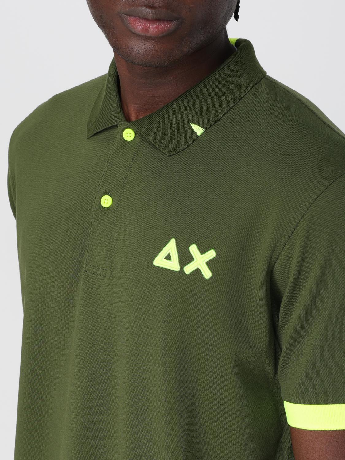 SUN68 POLO: Polo Sun 68 in piquet di cotone con logo , Verde - Img 3