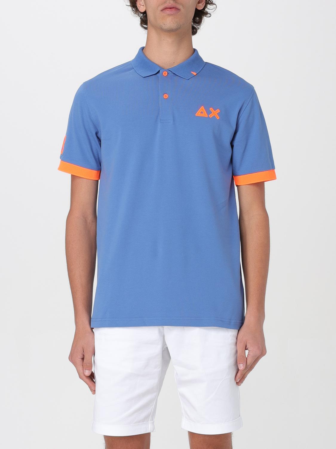 SUN68 POLO: Polo Sun 68 in piquet di cotone con logo , Avion - Img 1