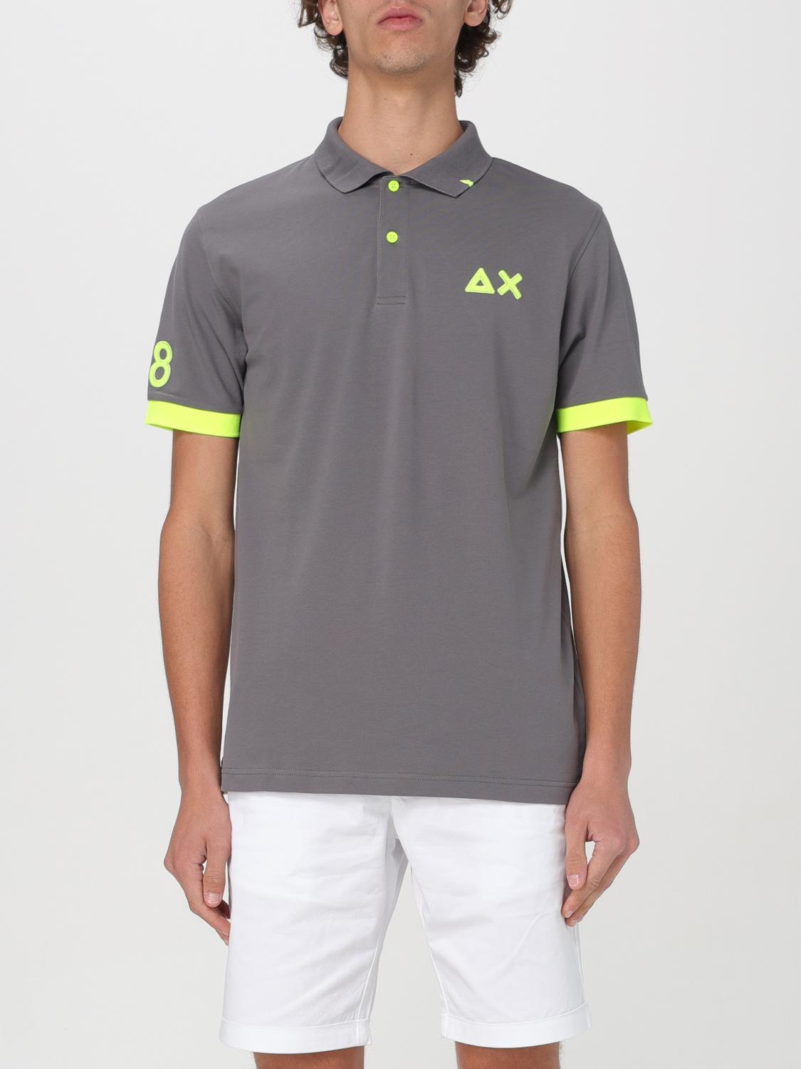 SUN68 POLO: Polo Sun 68 in piquet di cotone con logo , Inchiostro - Img 1