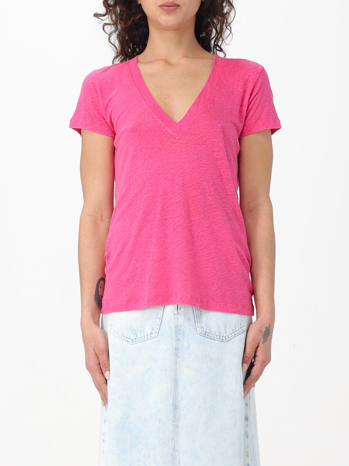 IRO CAMISETA: Camiseta básica Iro de lino, Fucsia - Img 1