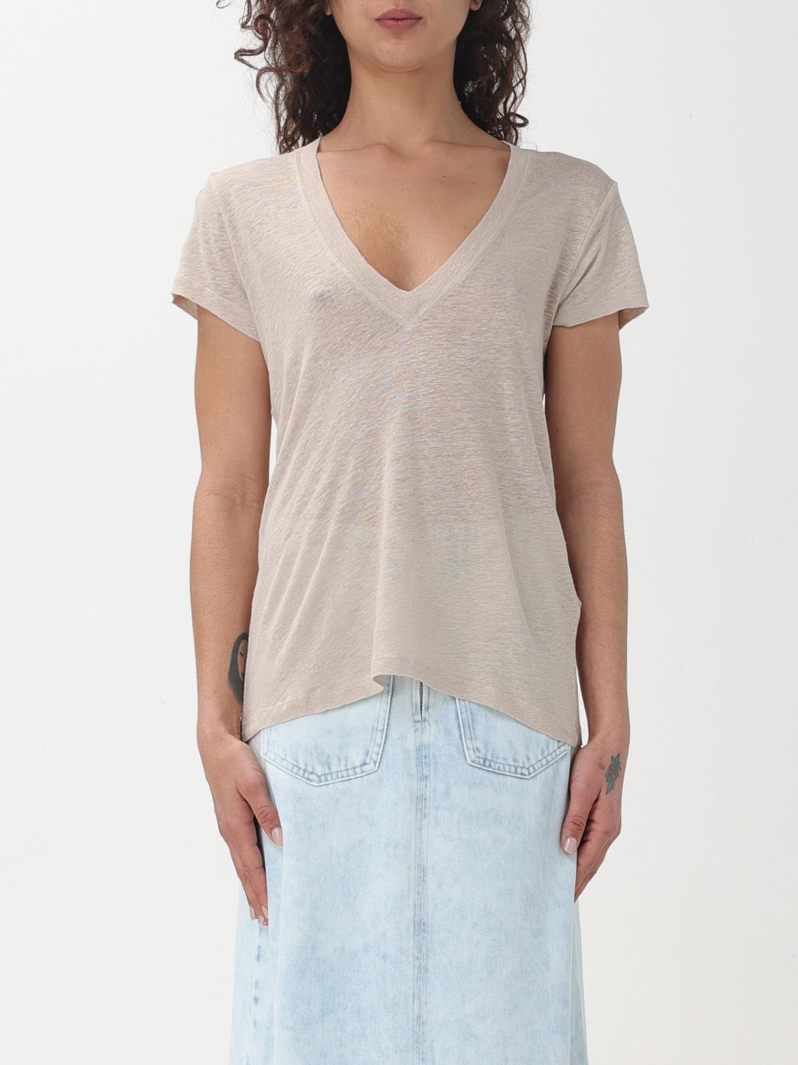 IRO T-SHIRTS: T-shirt basic Iro in lino , Beige - Img 1