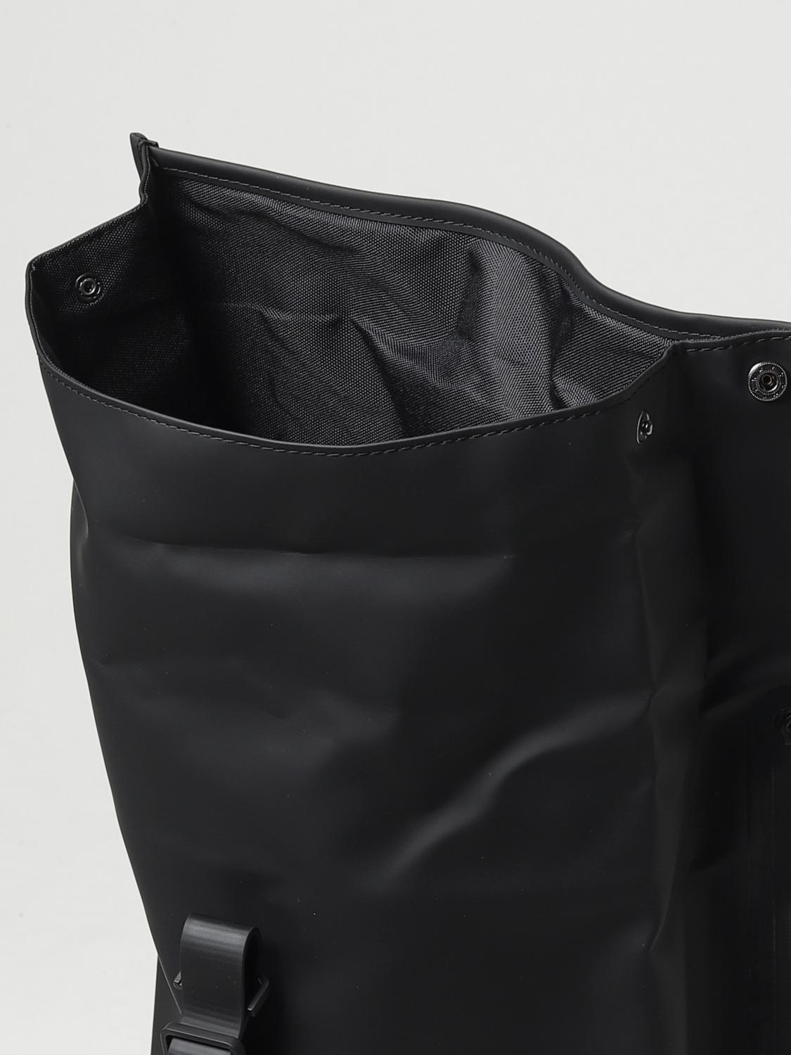 RAINS ZAINO: Zaino Rolltop Rucksack Rains in tessuto gommato, Nero - Img 4