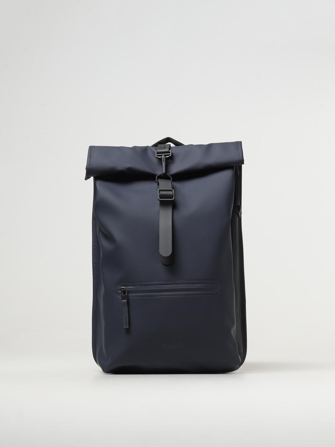 RAINS ZAINO: Zaino Rolltop Rucksack Rains in tessuto gommato, Blue - Img 1
