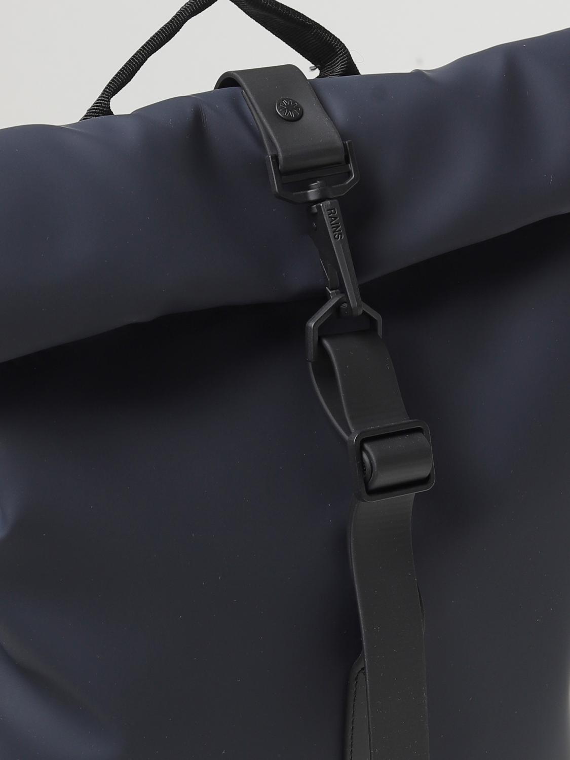 RAINS ZAINO: Zaino Rolltop Rucksack Rains in tessuto gommato, Blue - Img 3